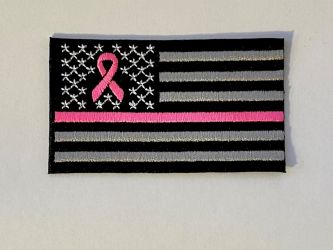 USA FLAG Patch with PINK RIBBON